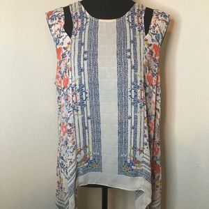 BCBG MaxAzria flowing cut-out shoulder tank